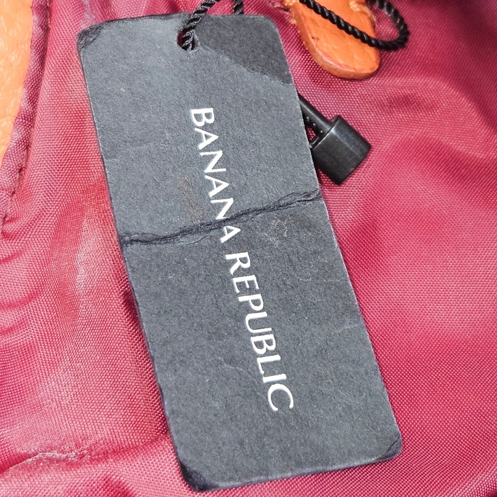 Banana Republic Orange Pebbled Genuine Leather Melissa Hobo Shoulder Bag - Picture 11 of 16